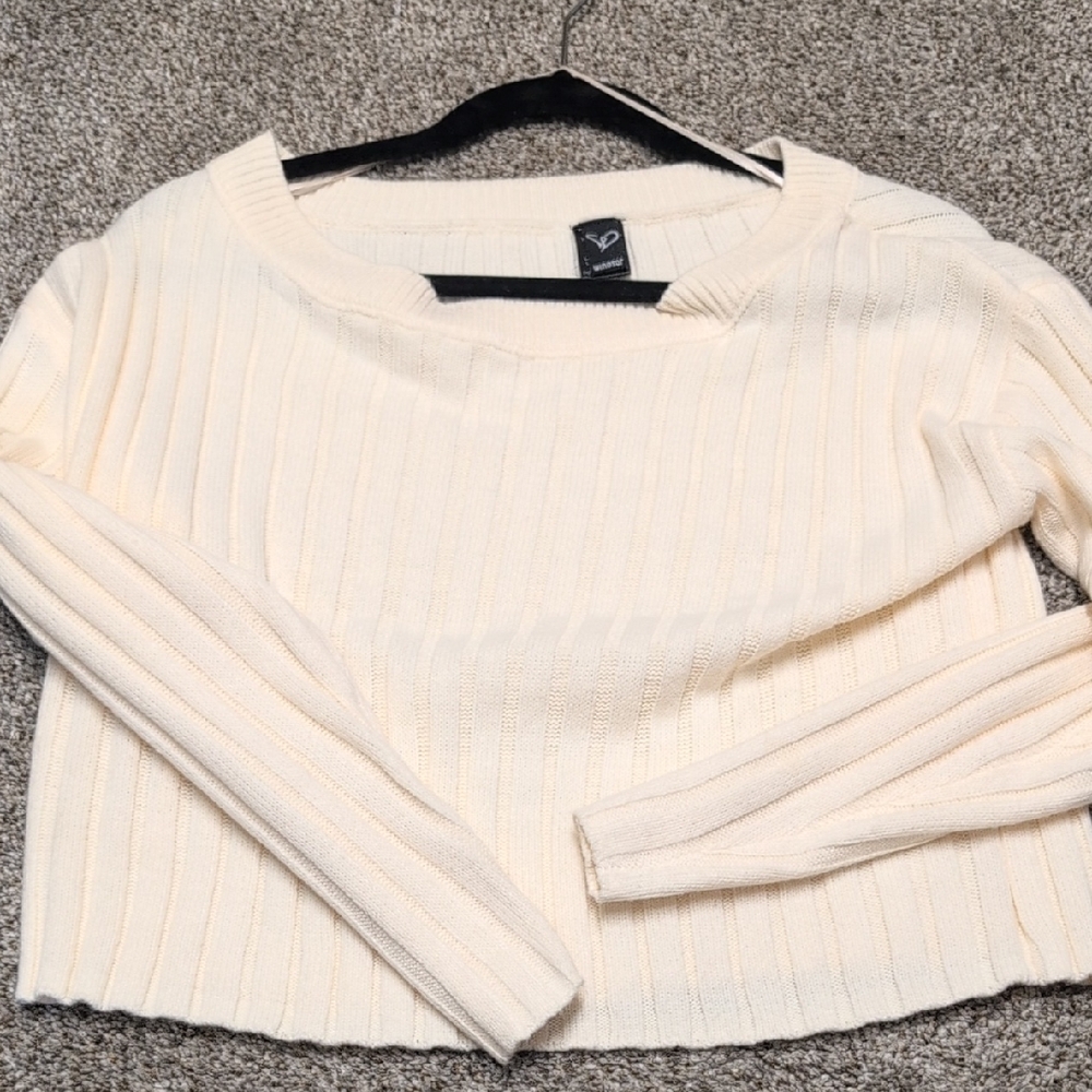 Windsor Cream Ribbed Crew Neck Sweater